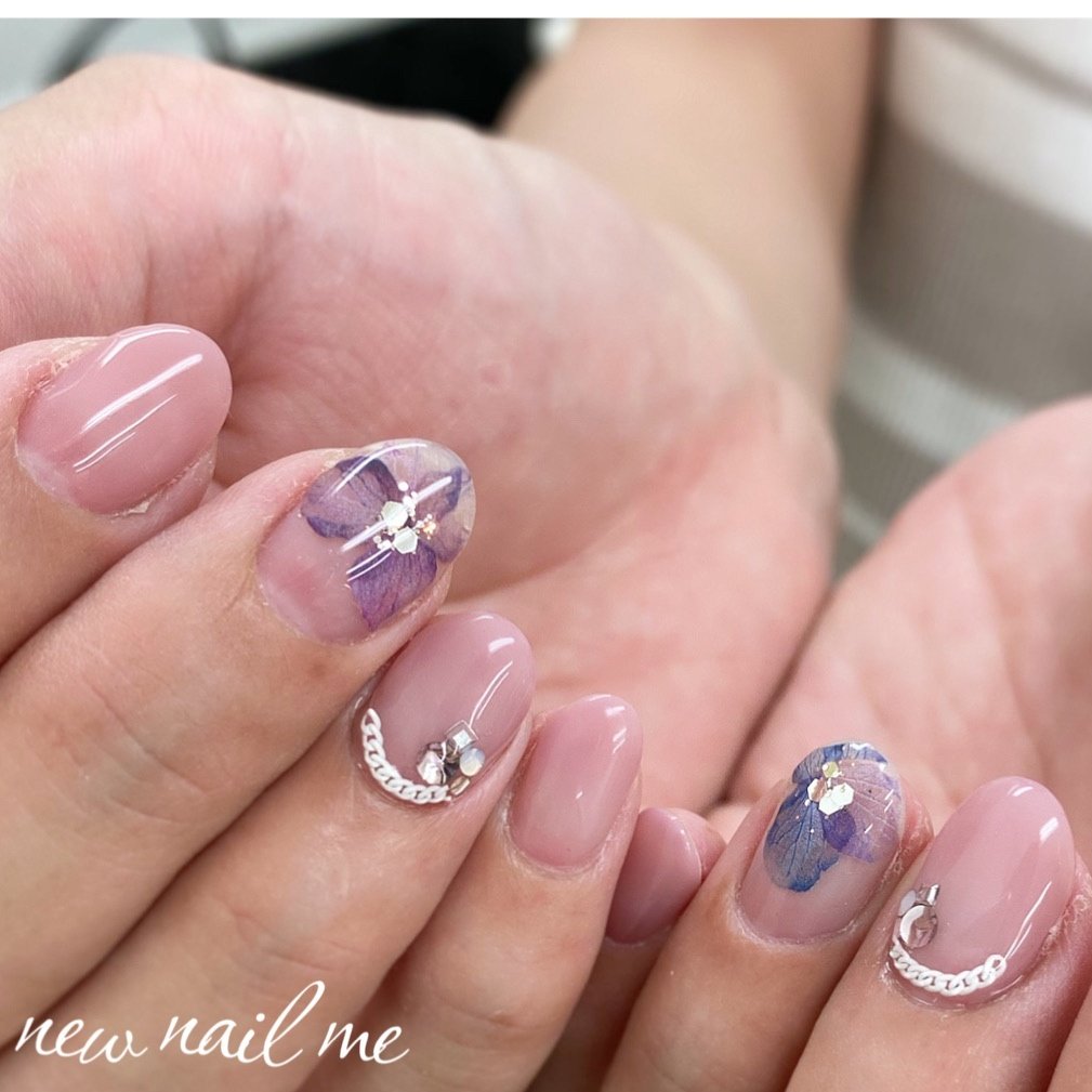 梅雨 ハンド シンプル グラデーション フラワー Momoko New Nail Meのネイルデザイン No 5433620 ネイルブック