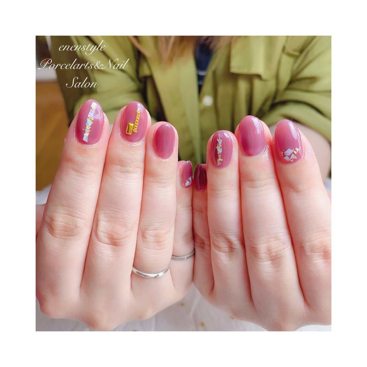 オールシーズン パーティー デート 女子会 ボルドー Enenstyle Porcelarts Nail Salon のネイルデザイン No ネイルブック