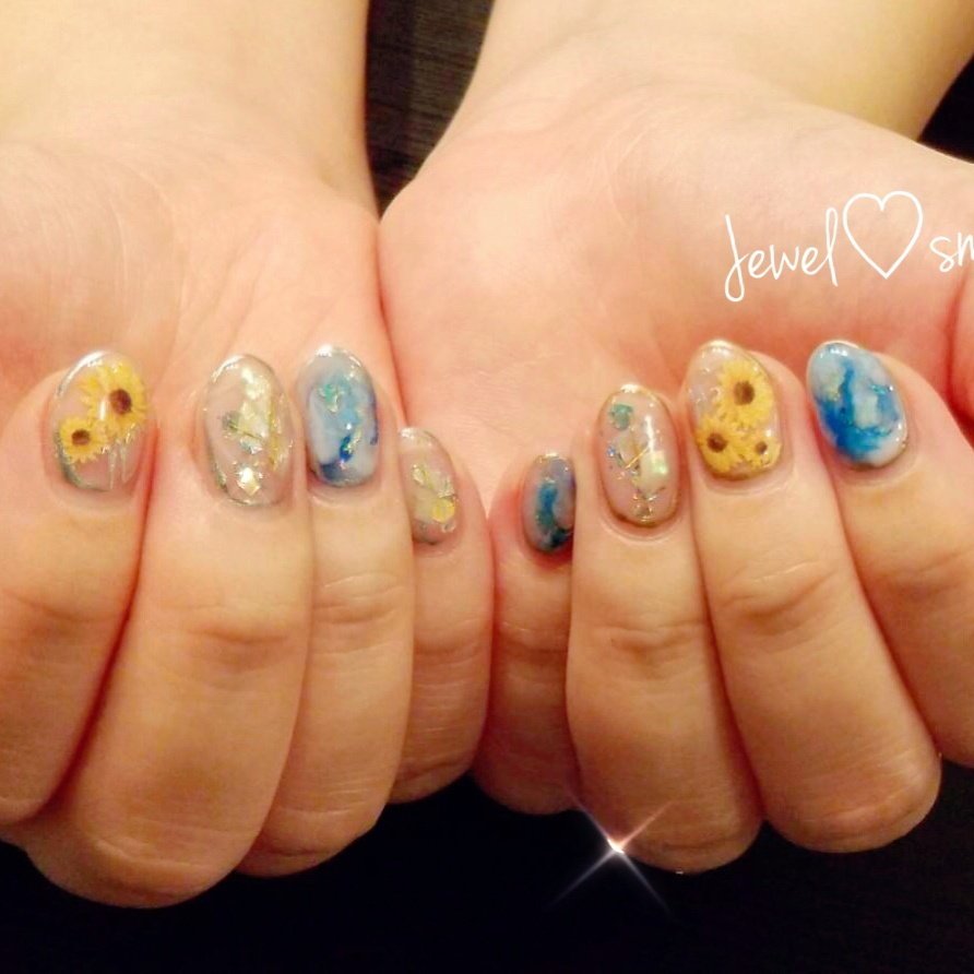 夏 ハンド ジェル セルフネイル Jewel Smileのネイルデザイン No ネイルブック