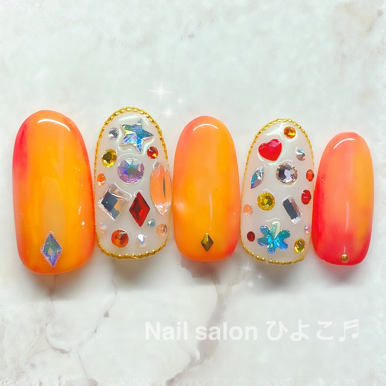 夏 ライブ スポーツ 女子会 ハンド Nail Salon ひよこ のネイルデザイン No ネイルブック