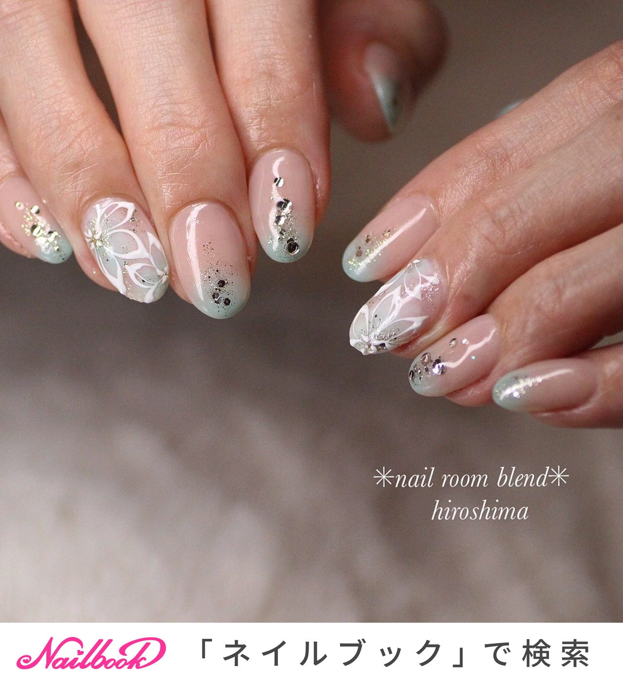 春 夏 ハンド グラデーション フラワー Nailroomblendのネイルデザイン No ネイルブック