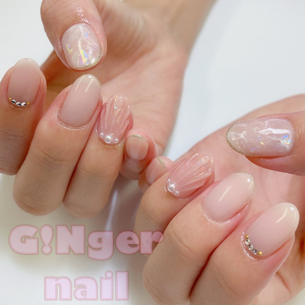 春 夏 オールシーズン オフィス ハンド Ginger Nail 代々木 ジンジャーネイルのネイルデザイン No ネイルブック