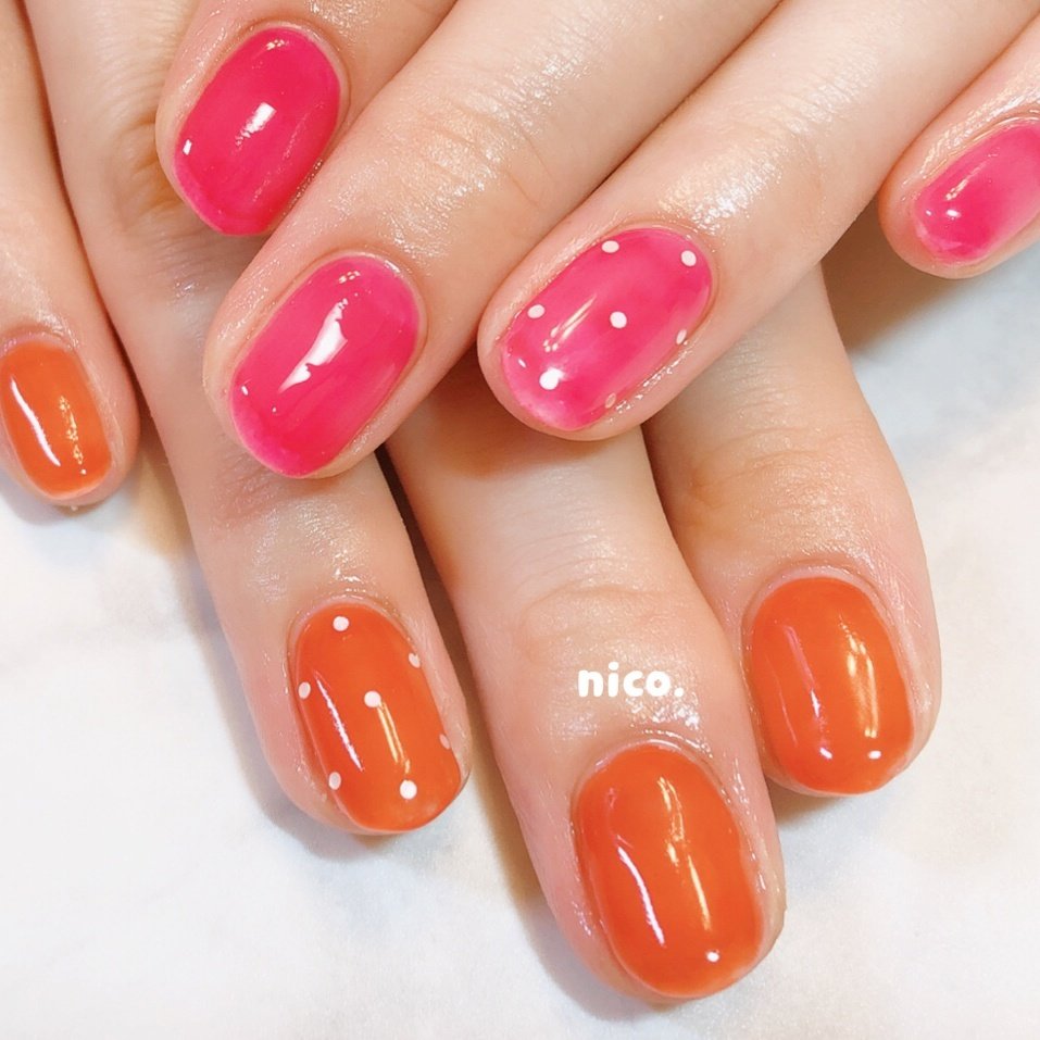 ハンド ピンク レッド Nailsalon Nico のネイルデザイン No ネイルブック