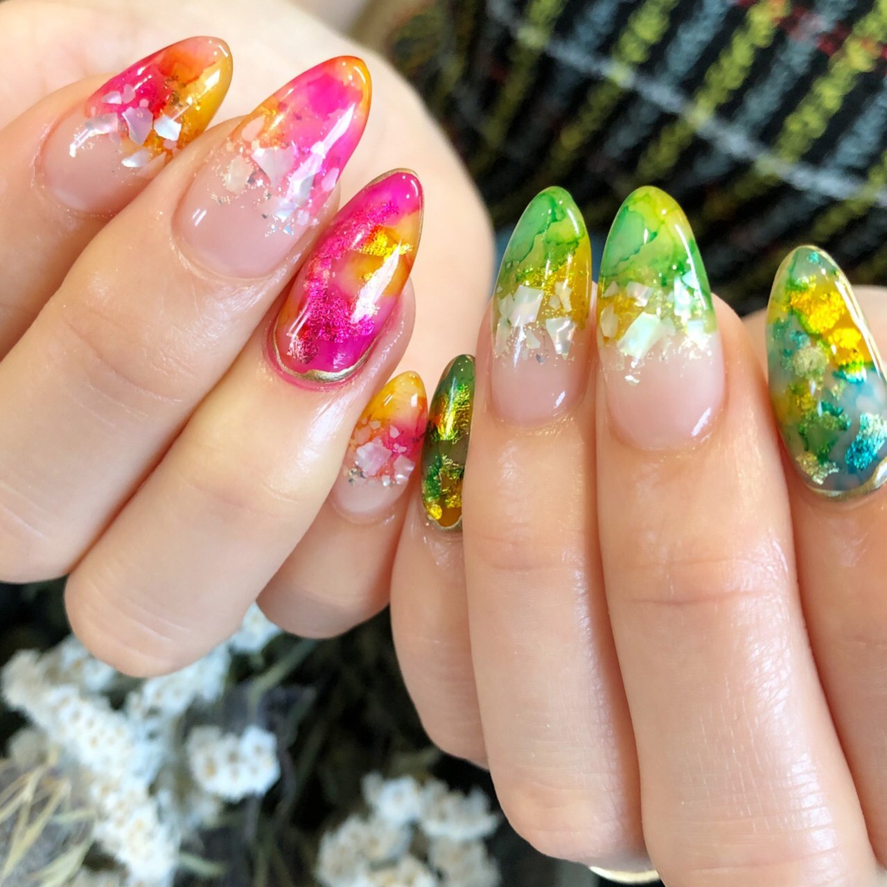 夏 ピンク イエロー グリーン Nail Salon Fufreのネイルデザイン No ネイルブック