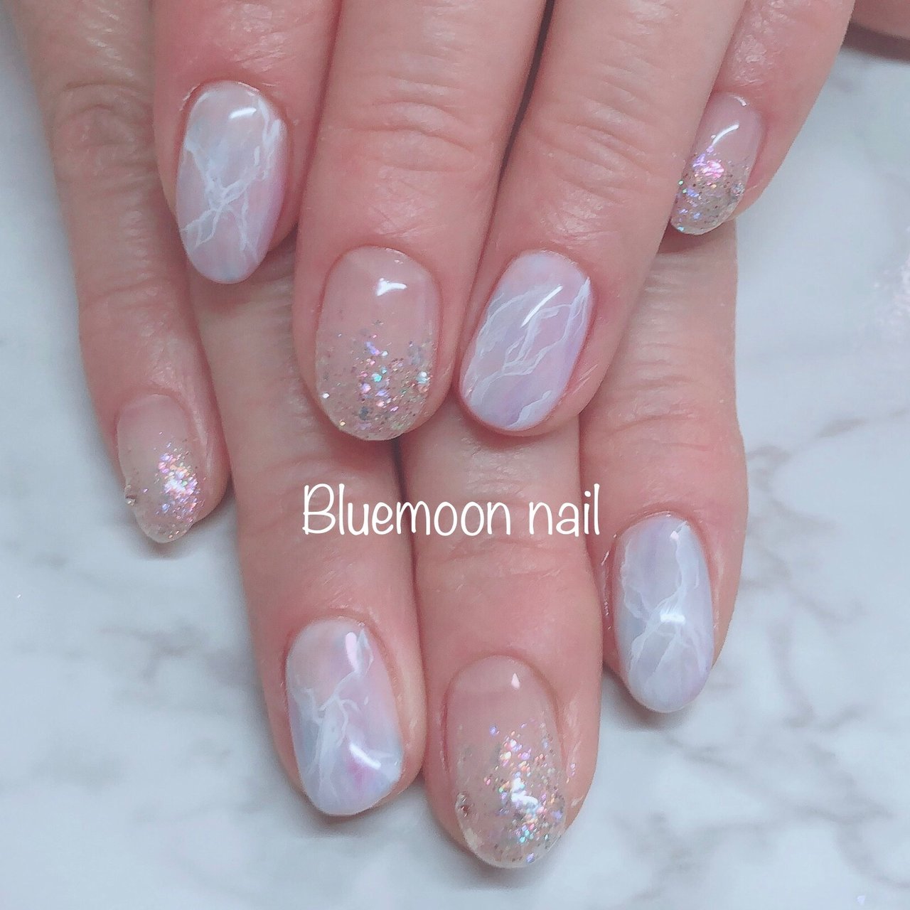 オールシーズン 梅雨 浴衣 ハンド ラメ Bluemoon Nailのネイルデザイン No ネイルブック