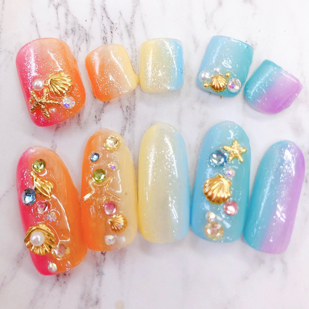 夏 海 リゾート ハンド グラデーション Ayu1184のネイルデザイン No ネイルブック