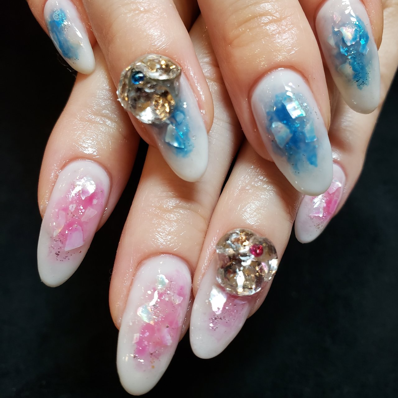 夏 海 リゾート ハンド ビジュー えり のネイルデザイン No ネイルブック
