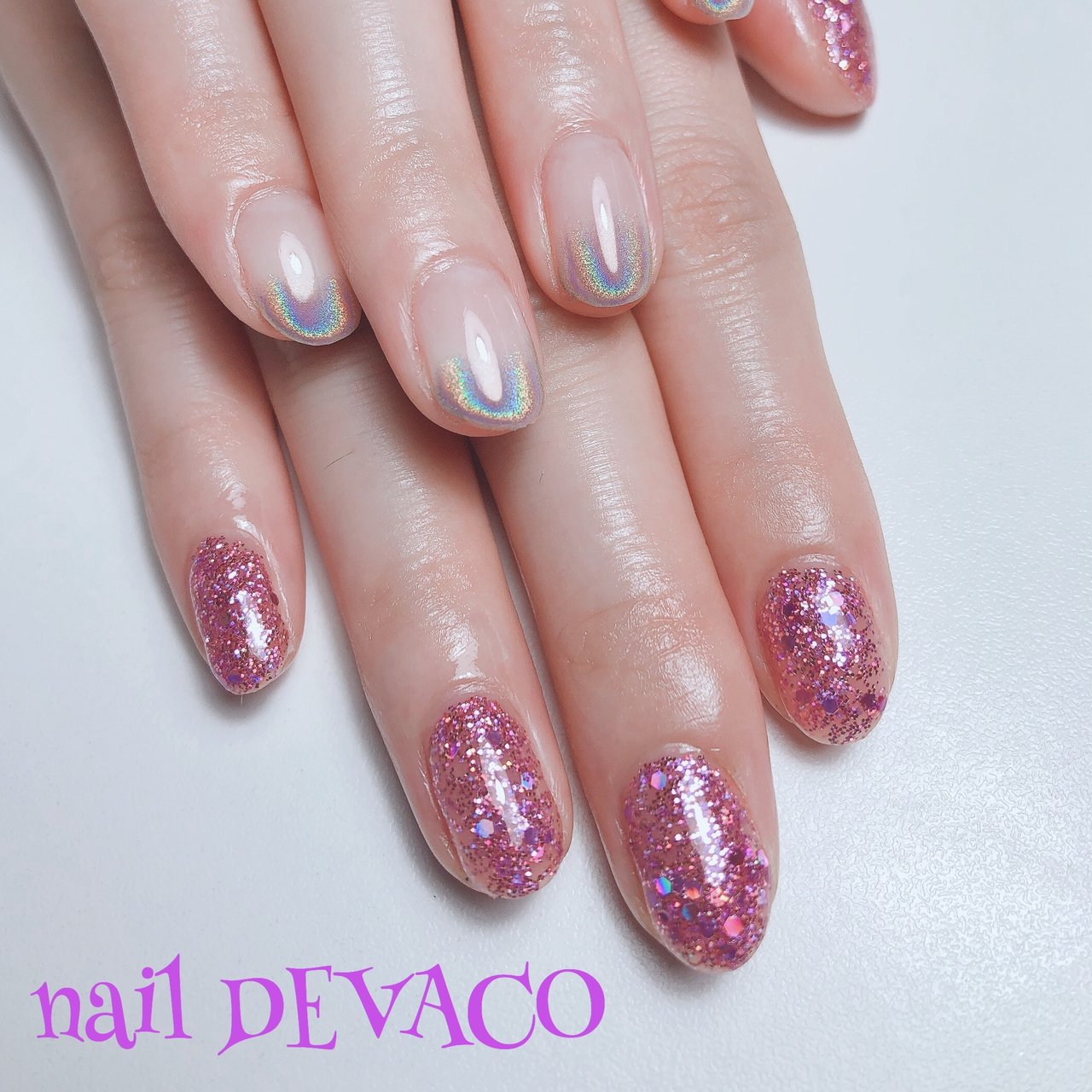 夏 ハンド グラデーション ホログラム ラメ 999naildevacoのネイルデザイン No ネイルブック