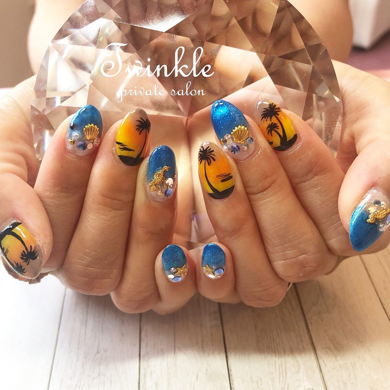 夏 旅行 海 リゾート ハンド Nail Salon Twinkleのネイルデザイン No ネイルブック