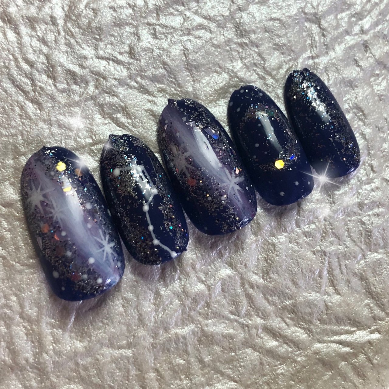 オールシーズン/七夕/ハンド/ラメ/星 - 茉実のネイルデザイン[No