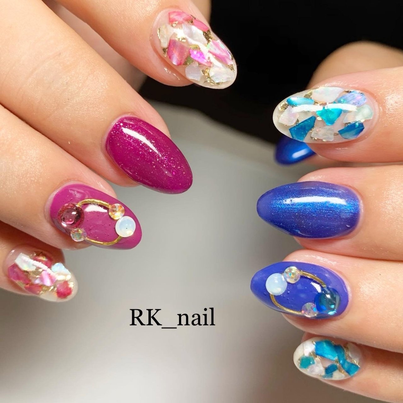 夏 ハンド ワンカラー シェル ブルー Rk Nail ｱｰﾙｹｲﾈｲﾙ のネイルデザイン No ネイルブック