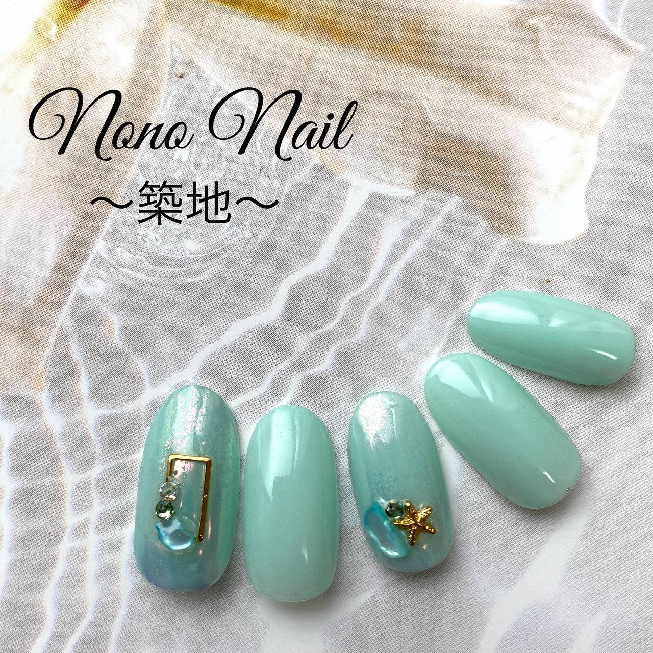 春 夏 ハンド シンプル グリーン Nono Nail ノノネイルのネイルデザイン No ネイルブック