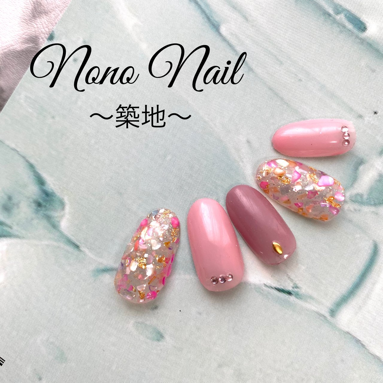 春 夏 ハンド シェル ピンク Nono Nail ノノネイル 月島のネイルデザイン No ネイルブック