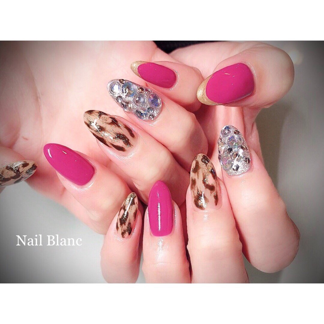 オールシーズン ハンド レオパード ロング ベージュ Nail Blancのネイルデザイン No ネイルブック