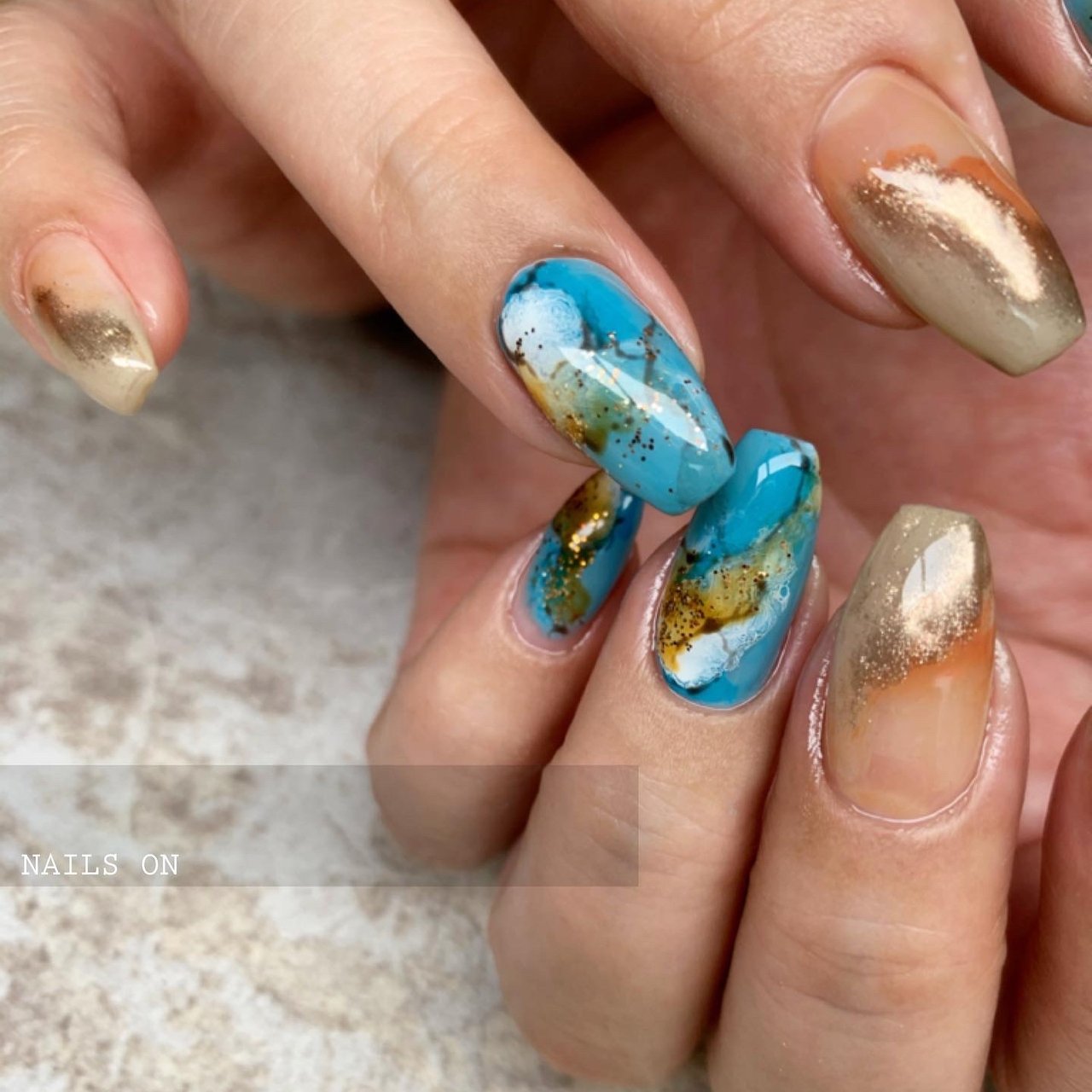 夏 旅行 海 リゾート ハンド Nails Onのネイルデザイン No ネイルブック
