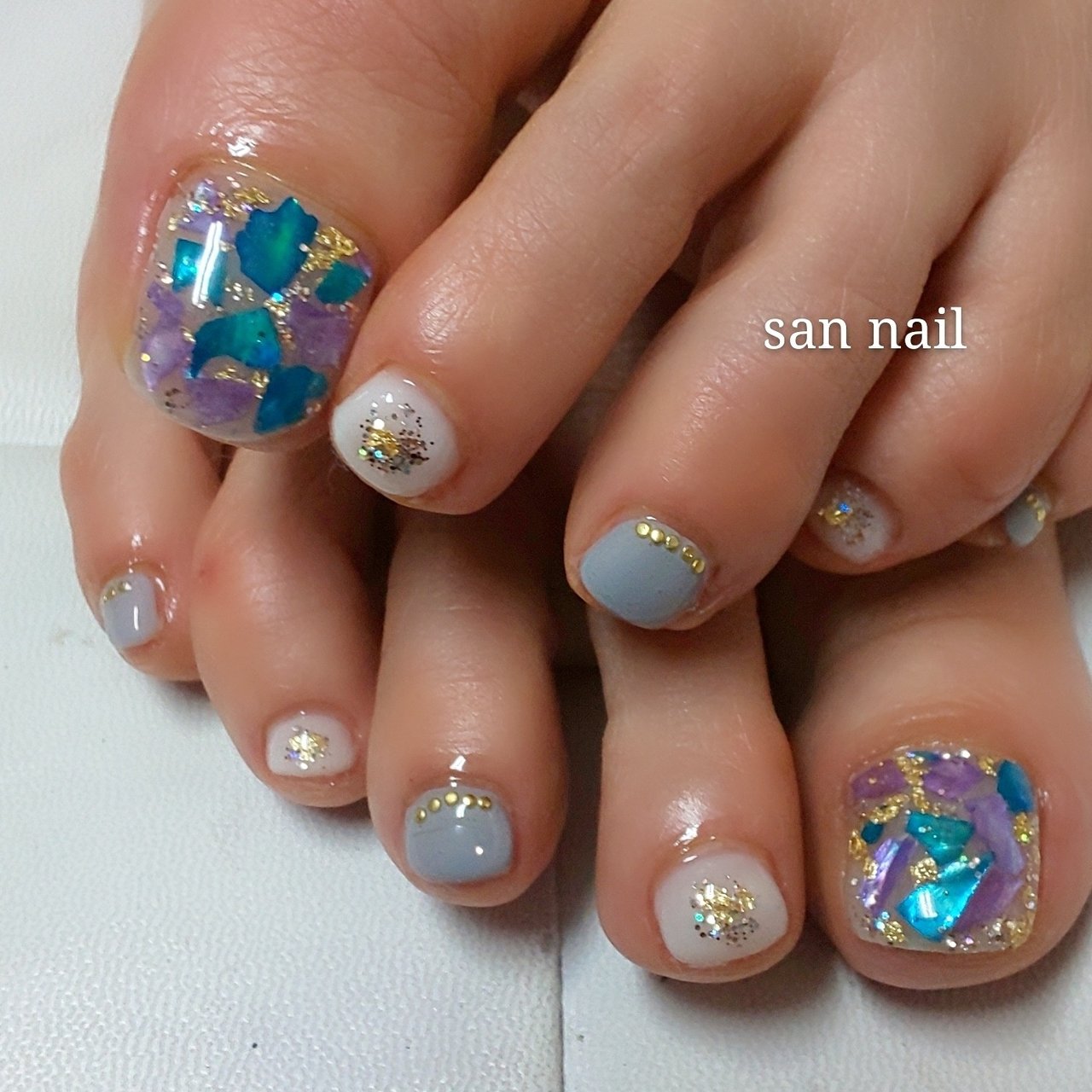 夏 オールシーズン デート 女子会 フット San Nailのネイルデザイン No ネイルブック