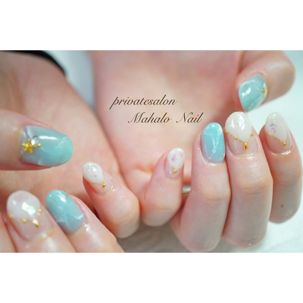夏 海 リゾート オフィス ハンド Mahalo Nailのネイルデザイン No ネイルブック