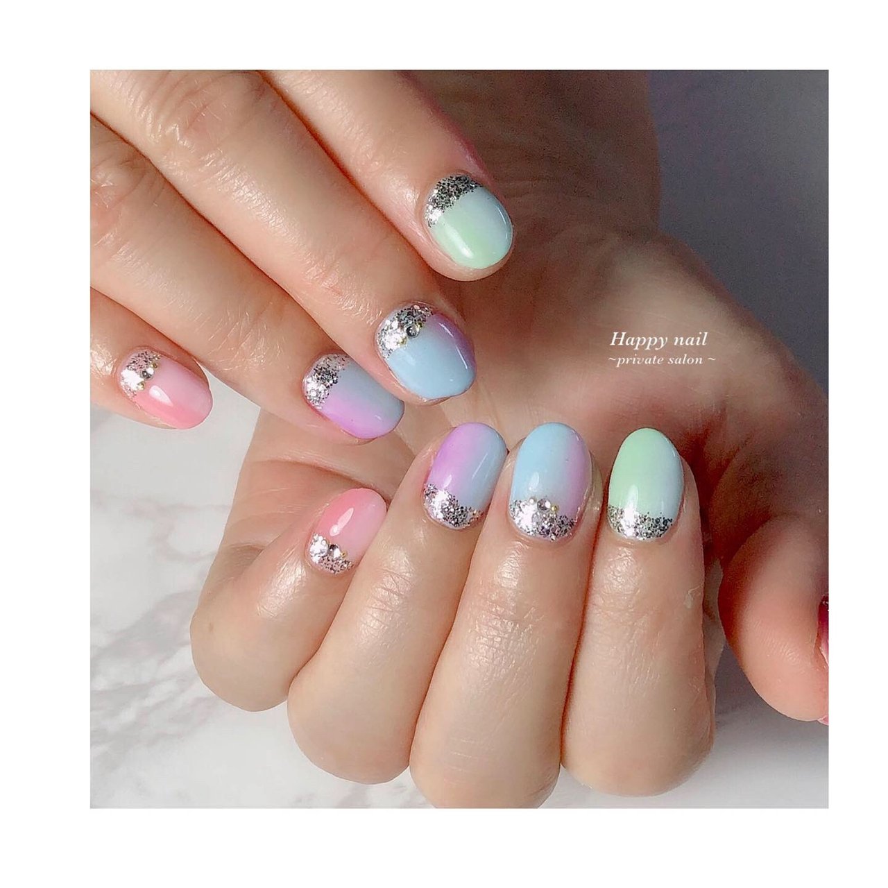 夏 オールシーズン 七夕 グラデーション ホログラム Happy Nailのネイルデザイン No ネイルブック