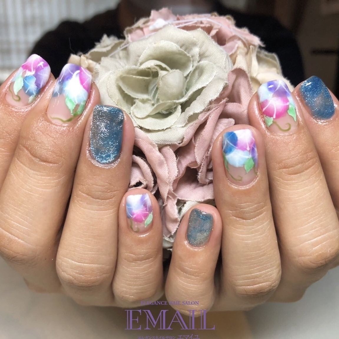 夏 ハンド フラワー ジェル お客様 Email5166のネイルデザイン No ネイルブック