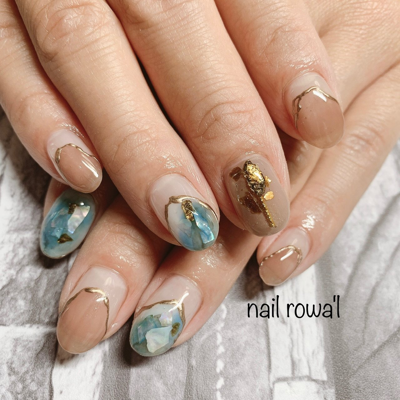 グリーン ターコイズ ブルー Nailrowa L のネイルデザイン No ネイルブック