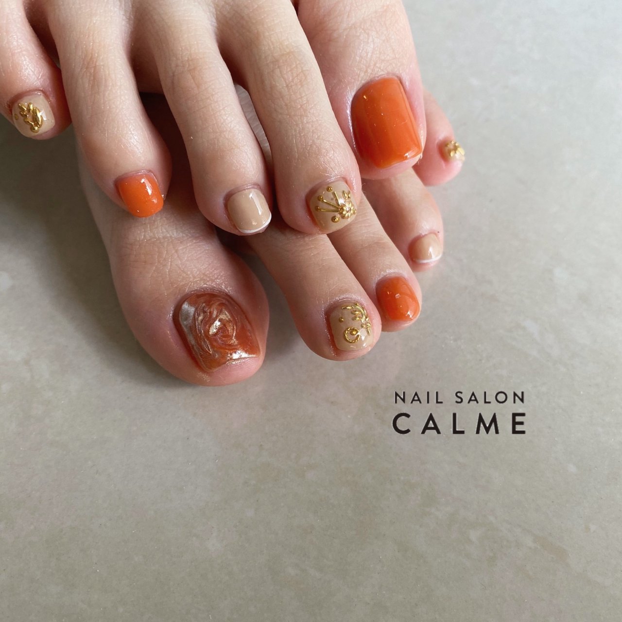 夏 海 リゾート フット シンプル Nail Salon Calmeのネイルデザイン No ネイルブック