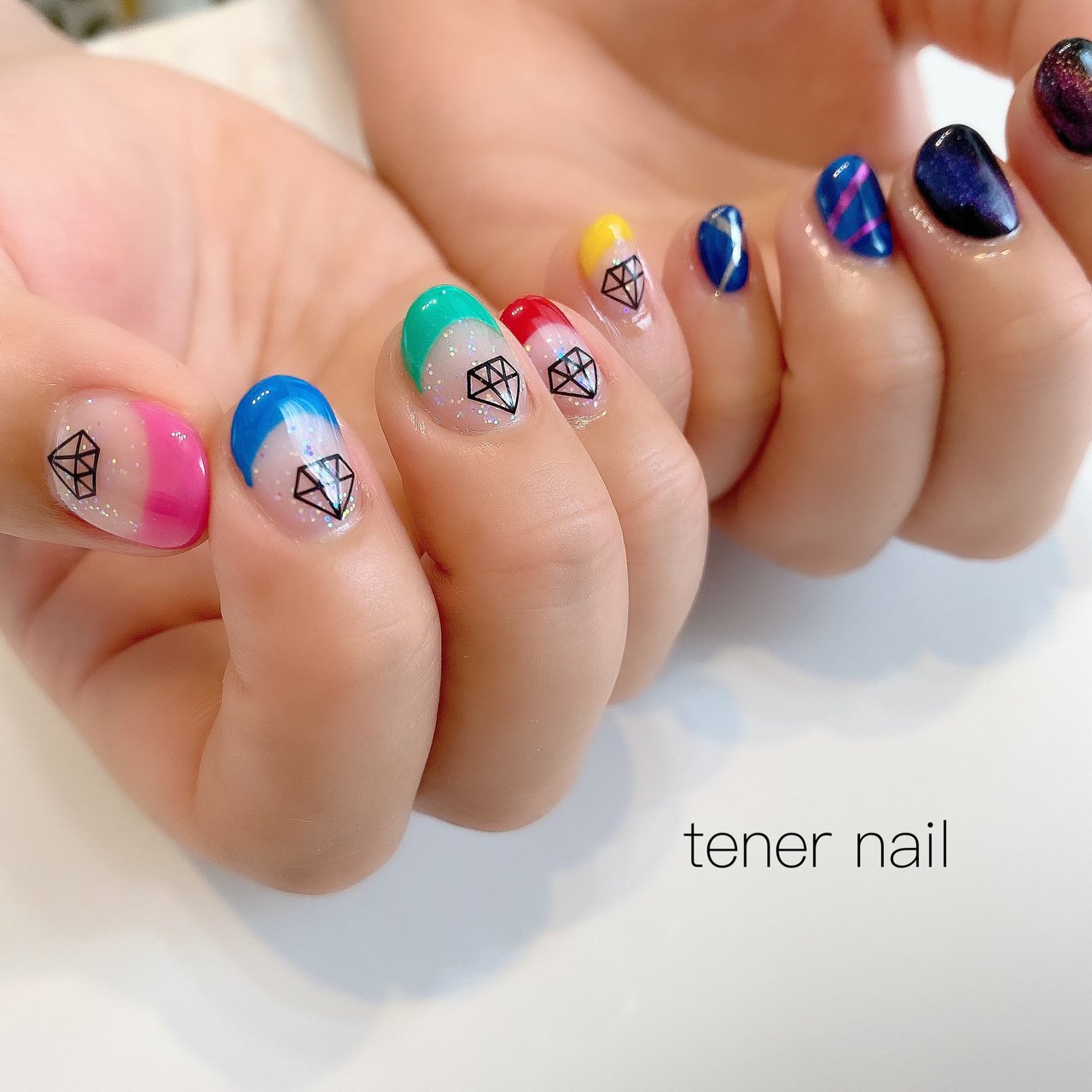 オールシーズン ライブ ハンド フレンチ ラメ テネルネイル Tener Nailのネイルデザイン No ネイルブック