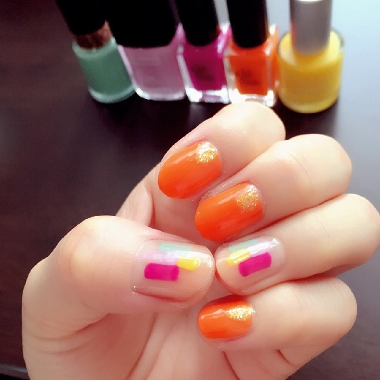 夏 ハンド ショート オレンジ マニキュア Eriko Murakamiのネイルデザイン No ネイルブック