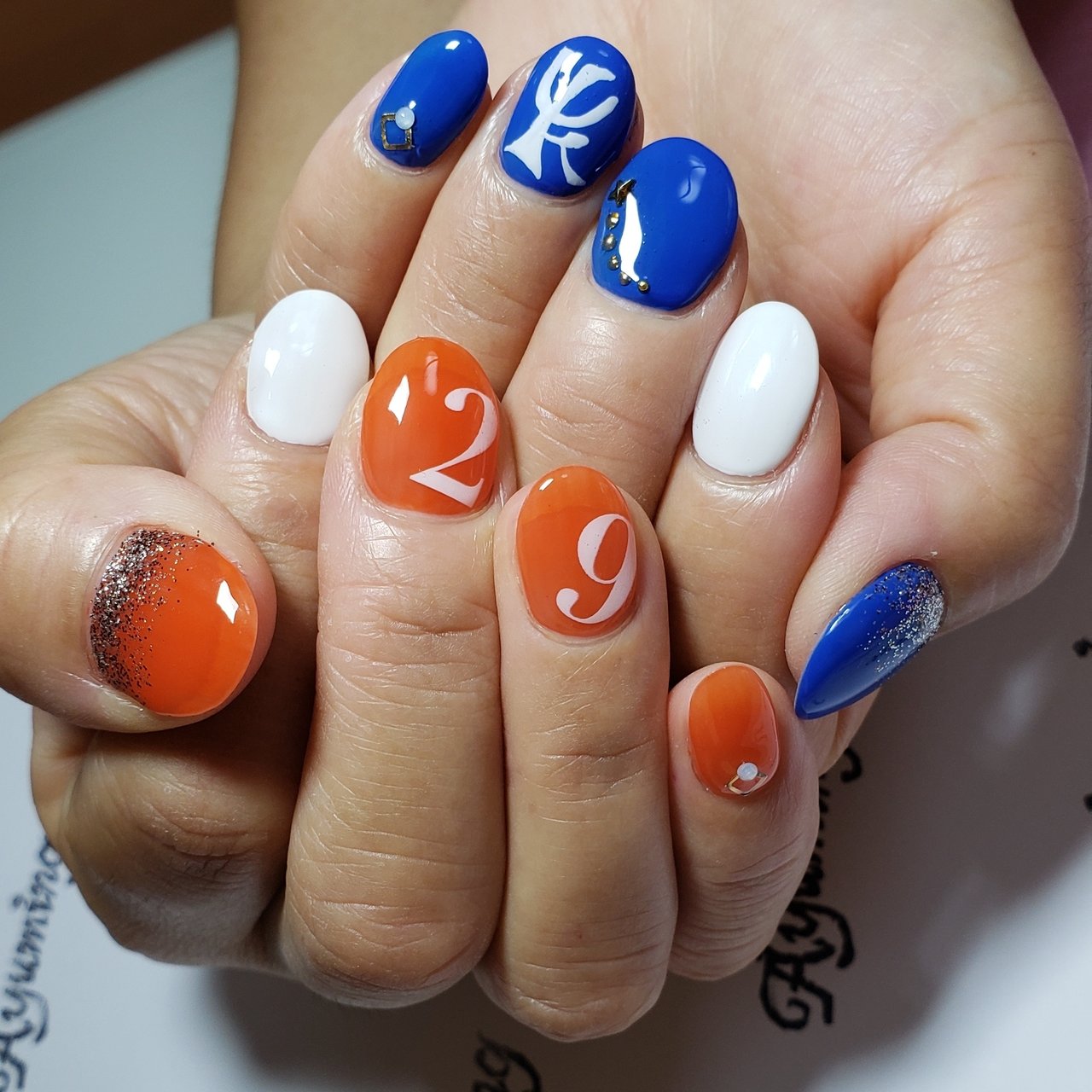 夏 スポーツ シンプル イニシャル ホワイト Ayumingnailのネイルデザイン No ネイルブック