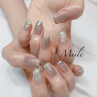#お客様ネイル 5.6月定額デザイン #ハンド #ジェルネイル #お客様 #定額デザイン #定額ネイル #シェル #ニュアンス #ニュアンスネイル #スクエア #ロング #グレージュ #ラメ #キラキラ #群馬県 #高崎市 #プライベートネイルサロン #オールシーズン #梅雨 #オフィス #パーティー #ハンド #ラメ #シェル #ニュアンス #ロング #クリア #グリーン #グレージュ #ジェルネイル #お客様 #private nailsalon Miile #ネイルブック