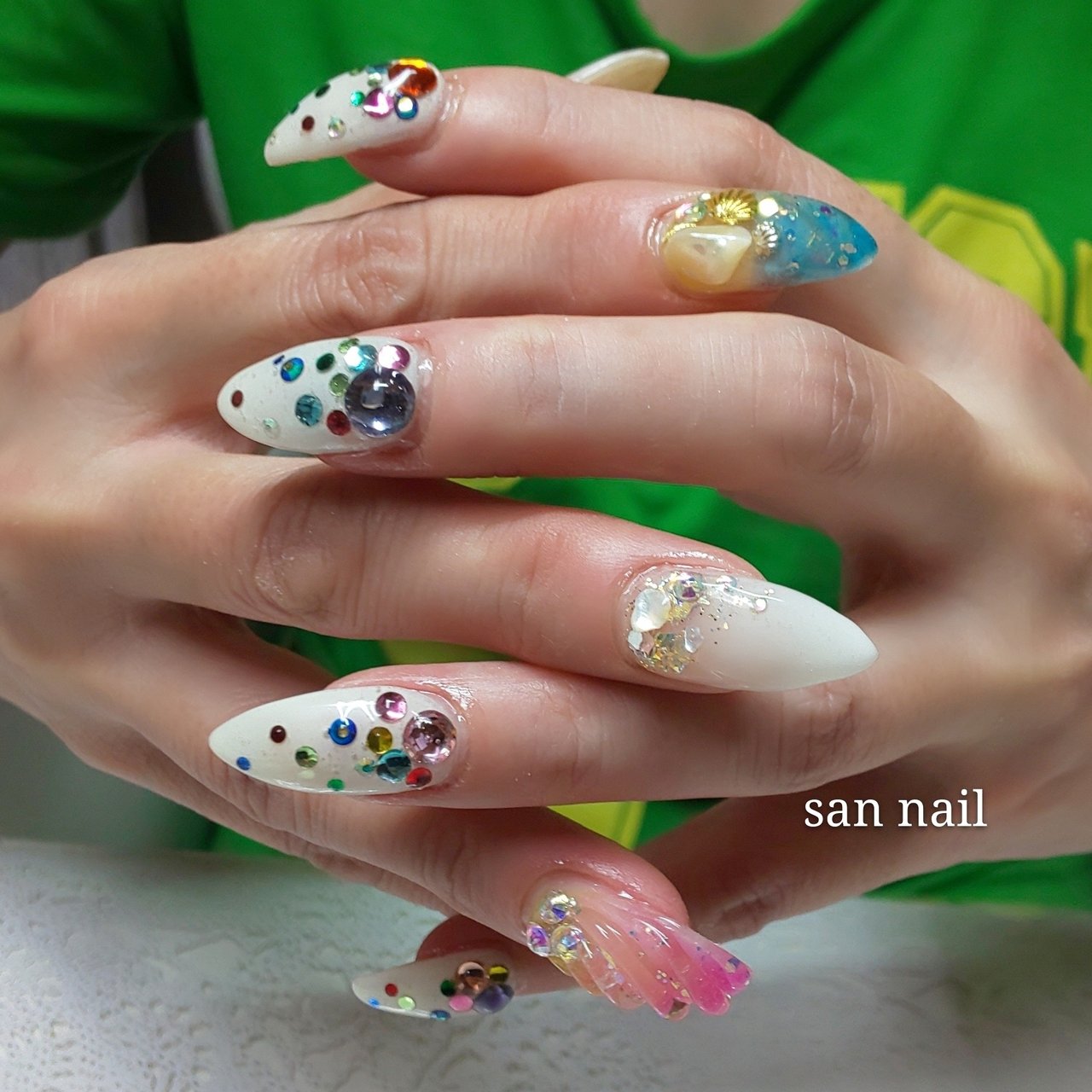 夏 オールシーズン デート 女子会 ハンド San Nailのネイルデザイン No ネイルブック