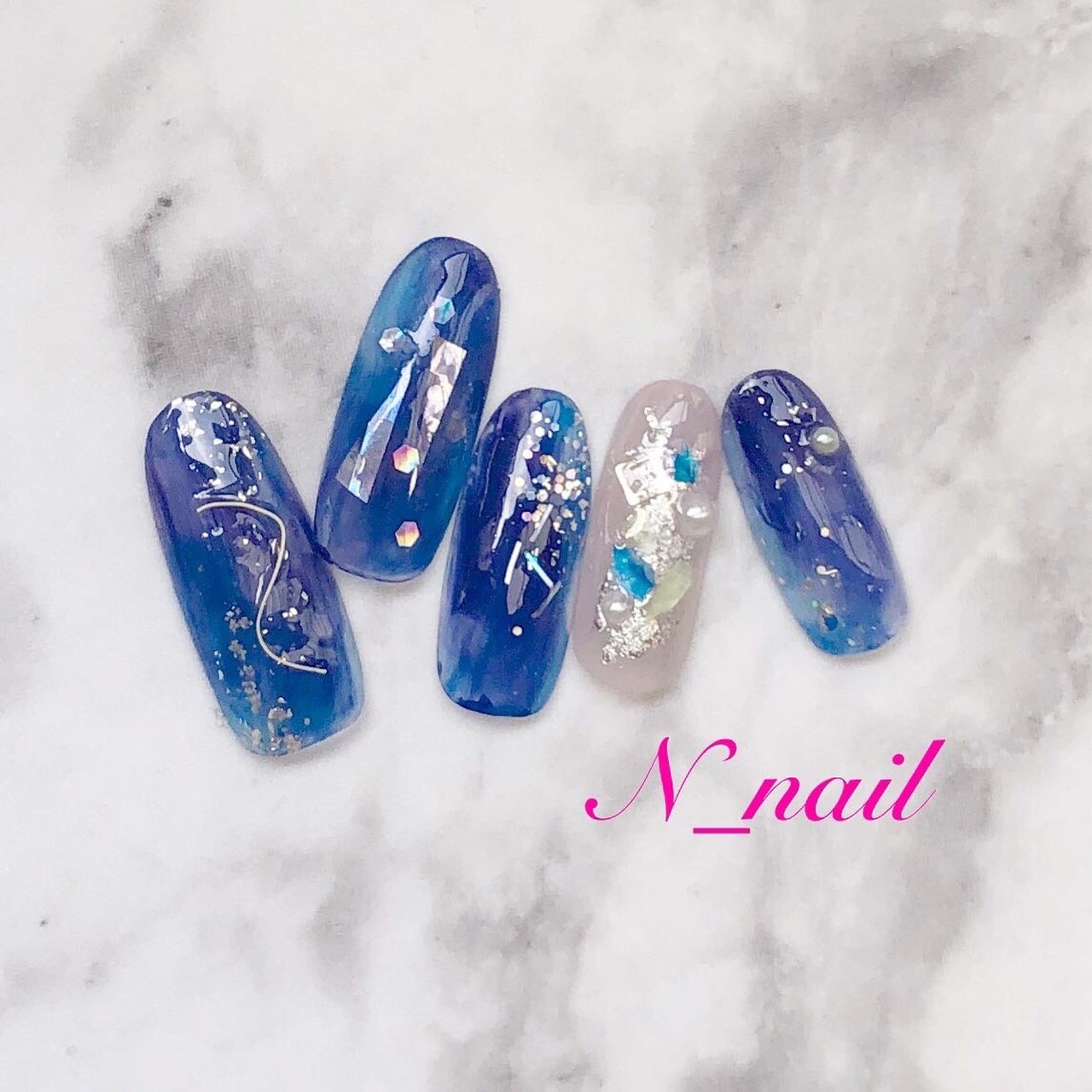 春/夏/オールシーズン/海/シンプル - まりののネイルデザイン[No