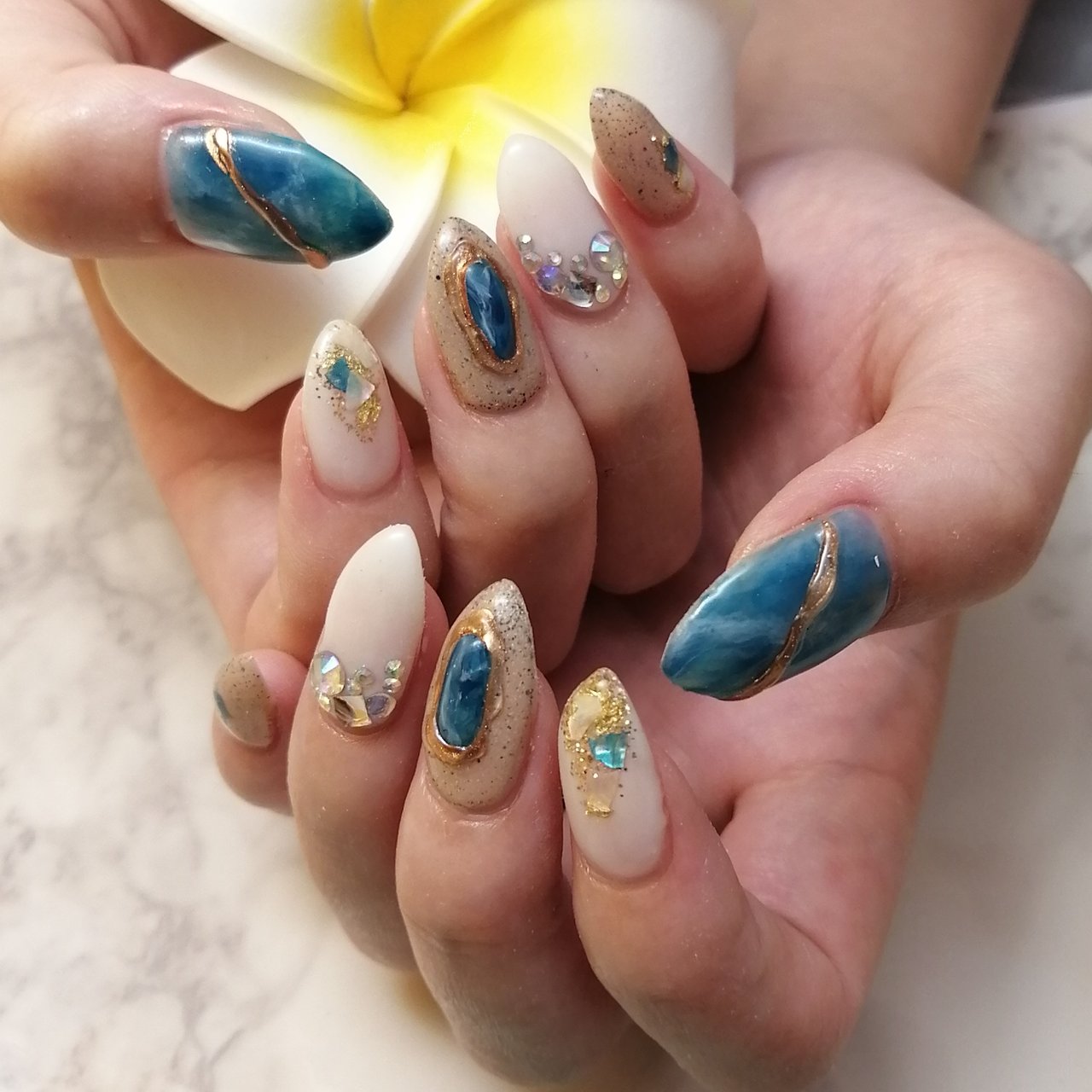 夏 ハンド フェザー ネイティブ ボヘミアン Beautysalonk エステ ネイルのネイルデザイン No ネイルブック
