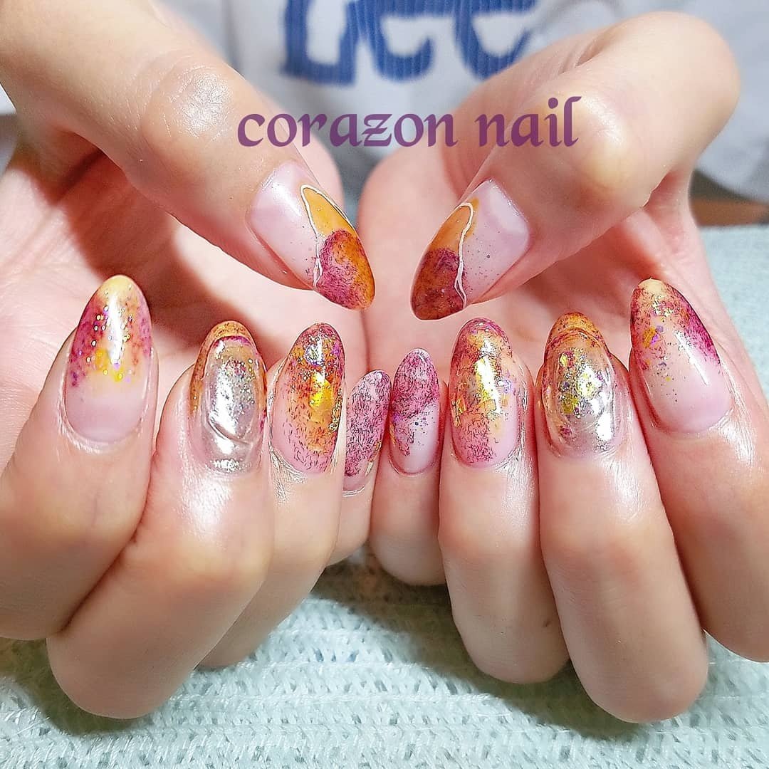 春 夏 秋 オフィス ハンド Corazon Nailのネイルデザイン No ネイルブック