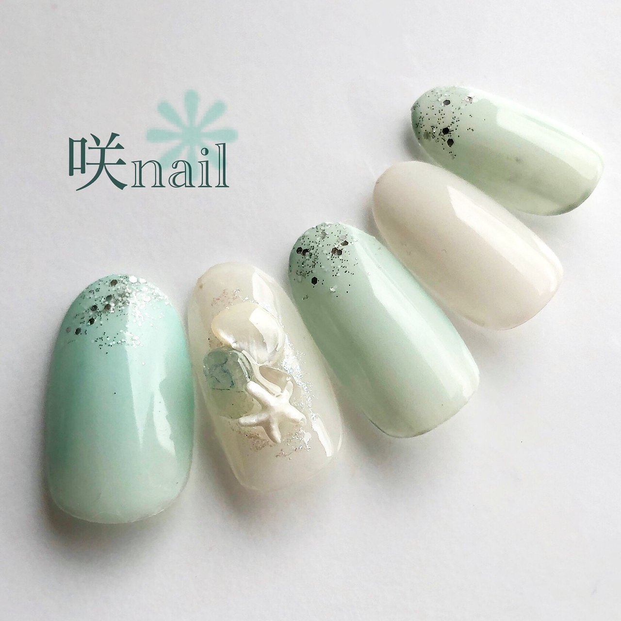 夏 リゾート オフィス デート ハンド 咲nail サキネイル のネイルデザイン No ネイルブック