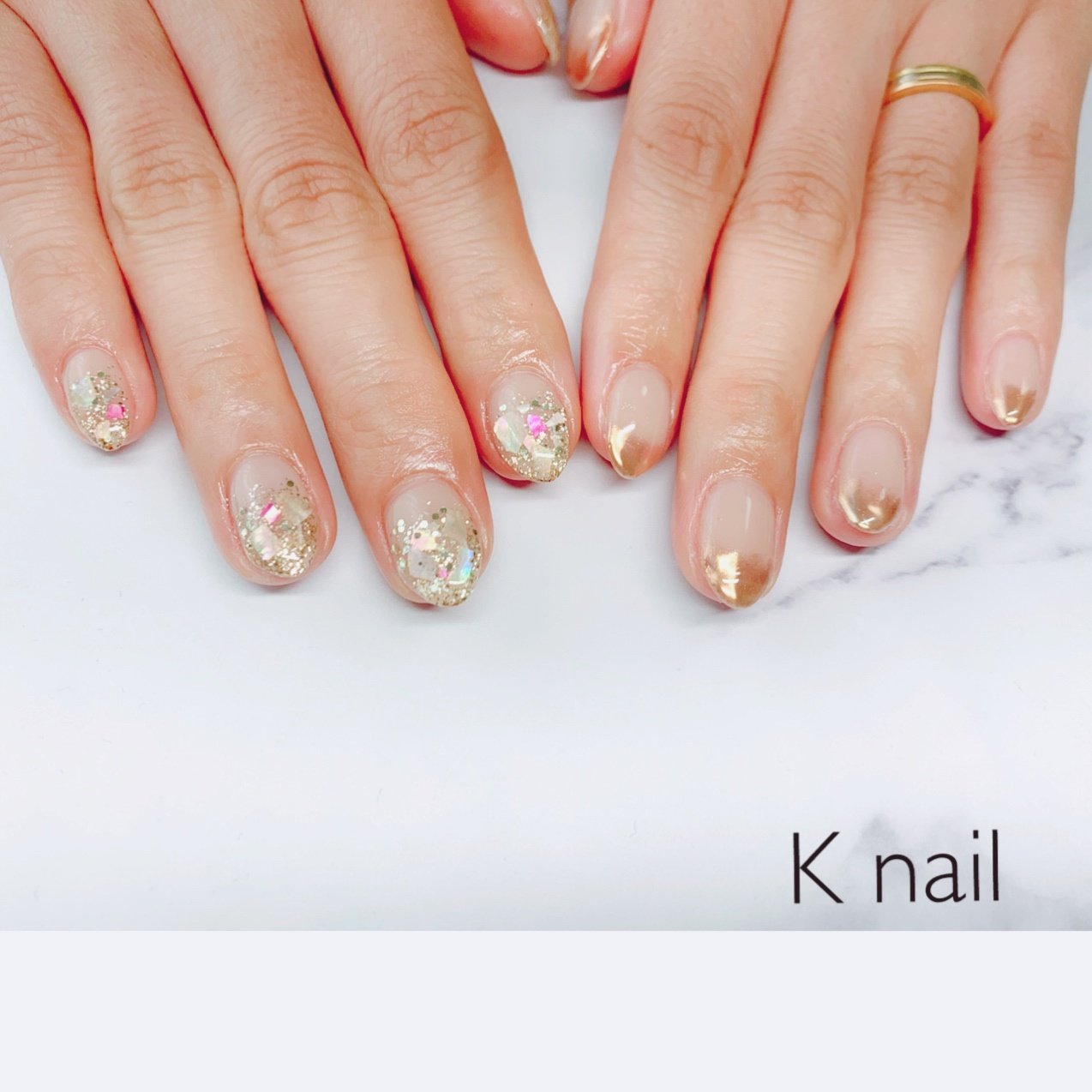 夏 オールシーズン ハンド グラデーション ラメ K Nail Kaoriのネイルデザイン No ネイルブック