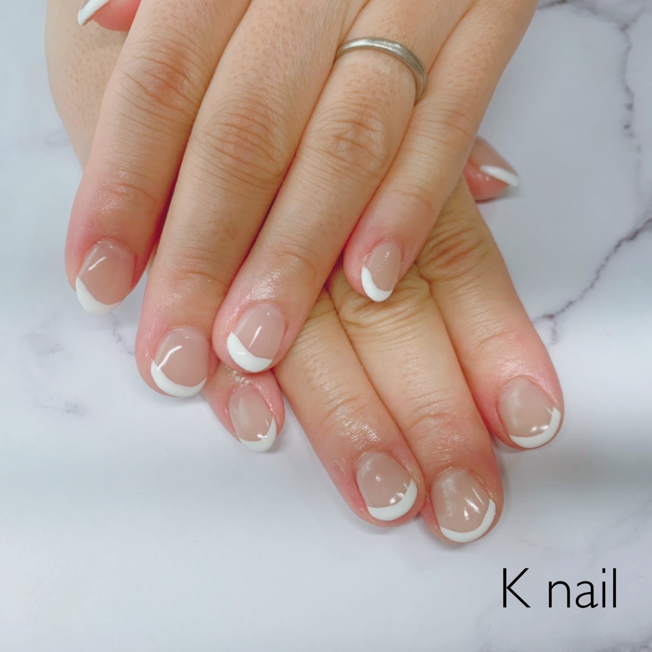 夏 オールシーズン ハンド シンプル フレンチ K Nail Kaoriのネイルデザイン No ネイルブック