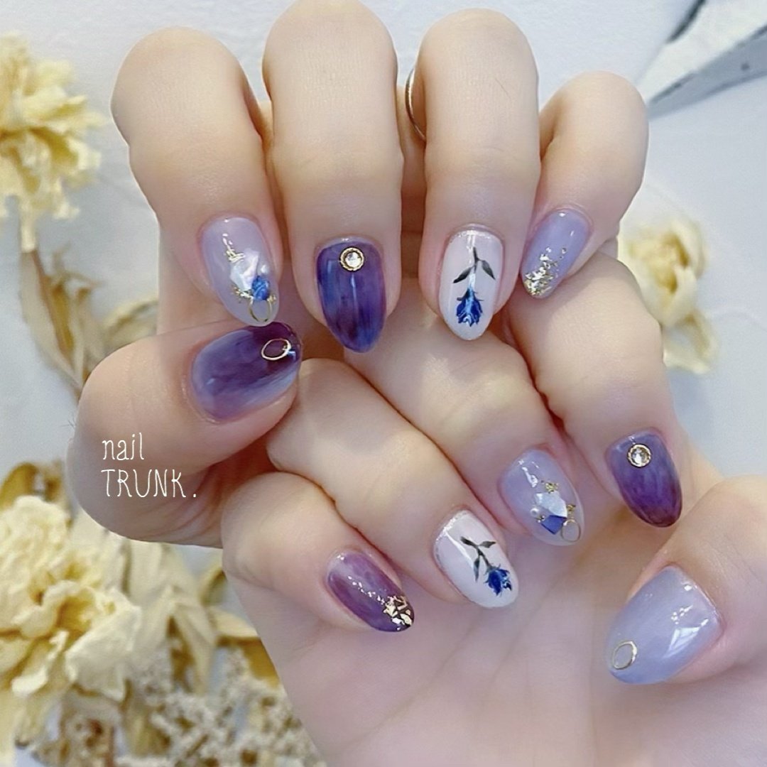 夏 ハンド フラワー シェル ニュアンス Nail Trunkのネイルデザイン No ネイルブック