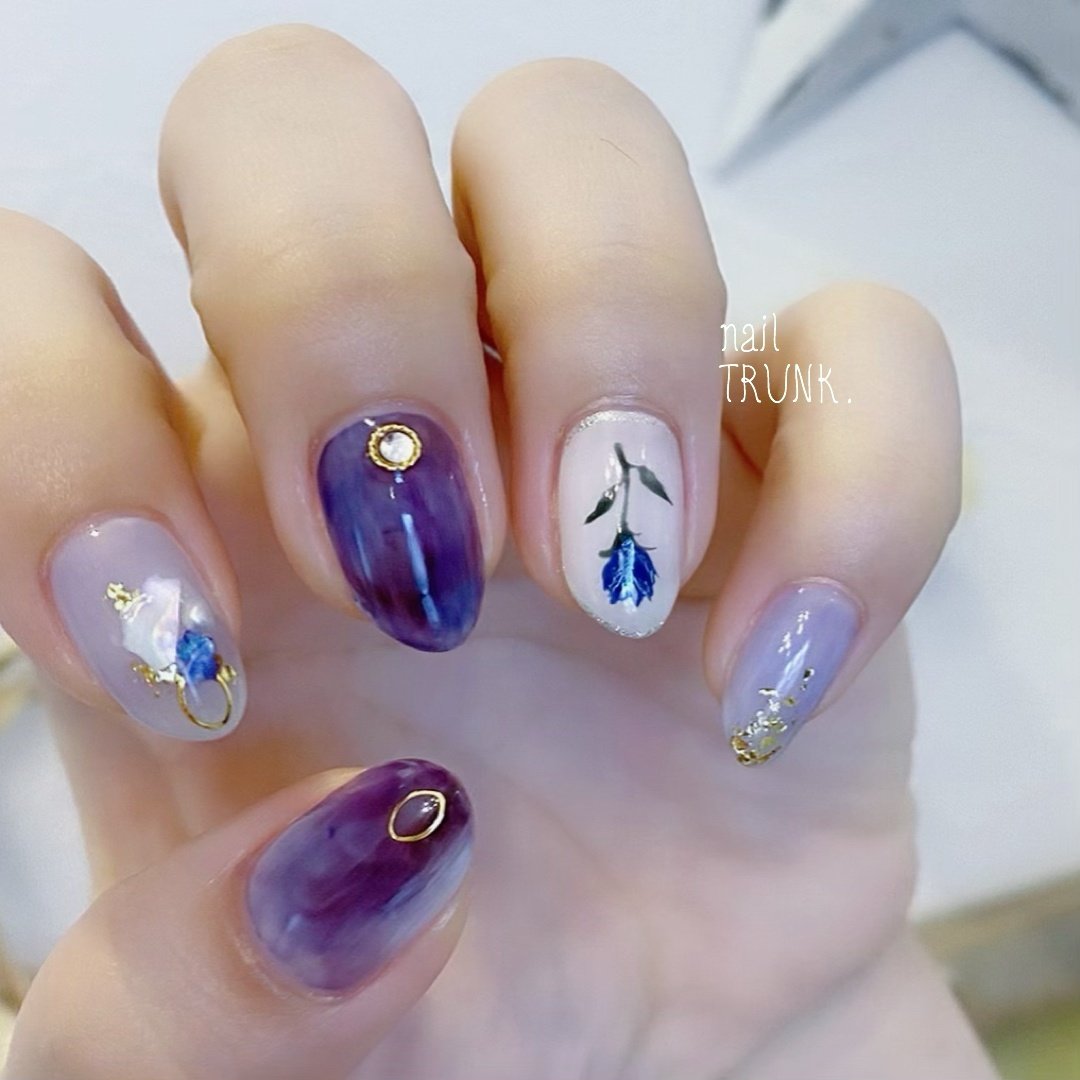 夏 ハンド フラワー シェル ニュアンス Nail Trunkのネイルデザイン No ネイルブック