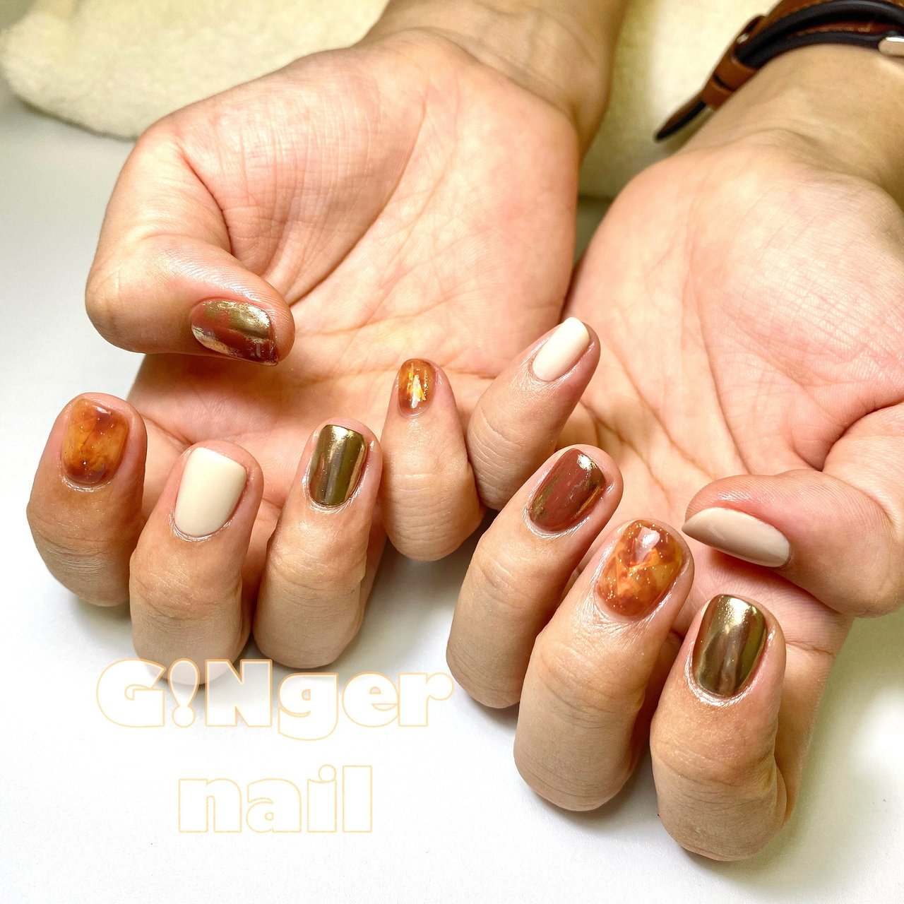 ハンド ワンカラー タイダイ ニュアンス べっ甲 Ginger Nail 代々木 ジンジャーネイルのネイルデザイン No ネイル ブック