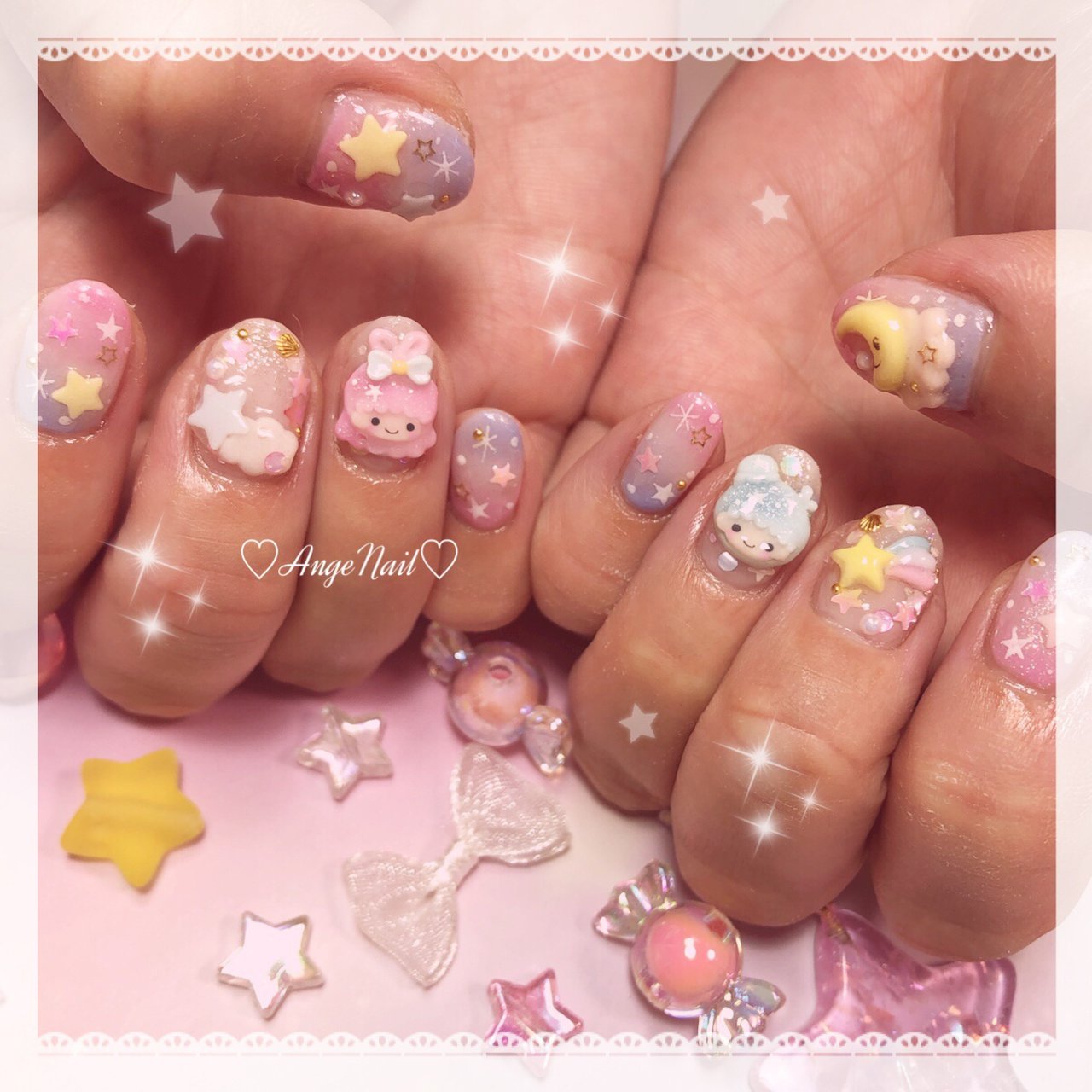 春 夏 ハンド ハート キャラクター Angenailのネイルデザイン No ネイルブック