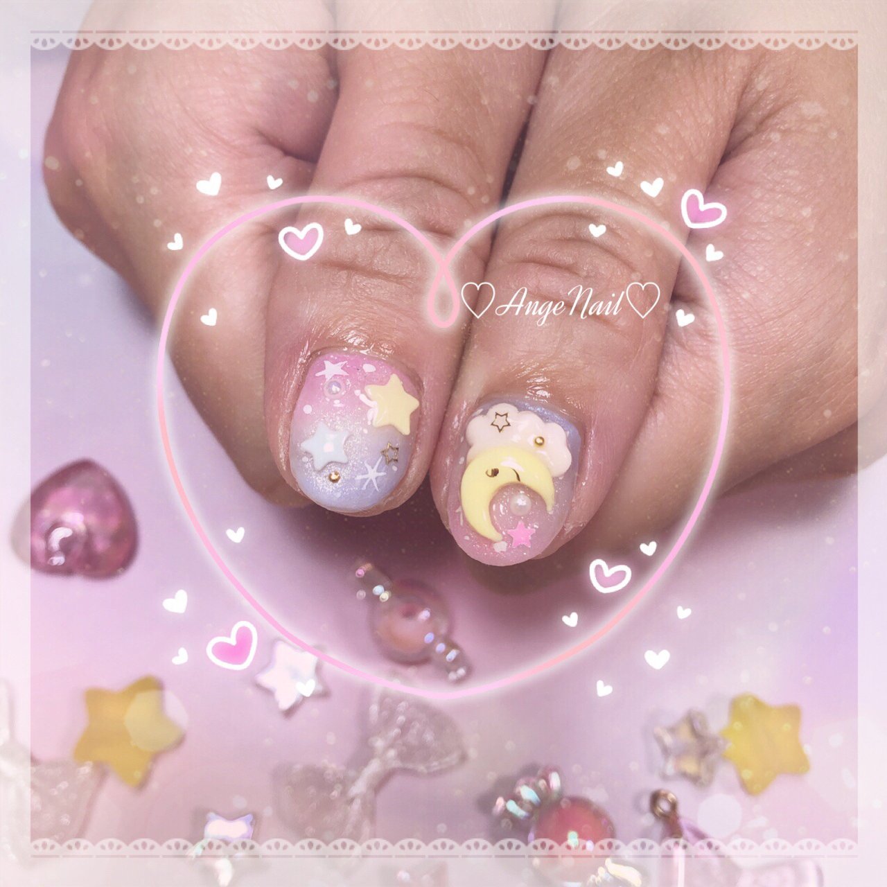 春 夏 ハンド ハート キャラクター Angenailのネイルデザイン No ネイルブック