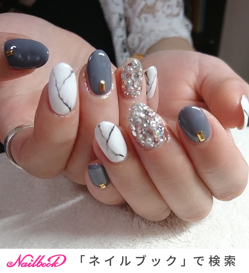 ネイルチップ プッチ柄 青系 ストーン埋め尽くし ♡A Nail♡ | www.crf