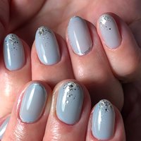 グラデーション ラメ囲みのネイルデザイン ネイルブック