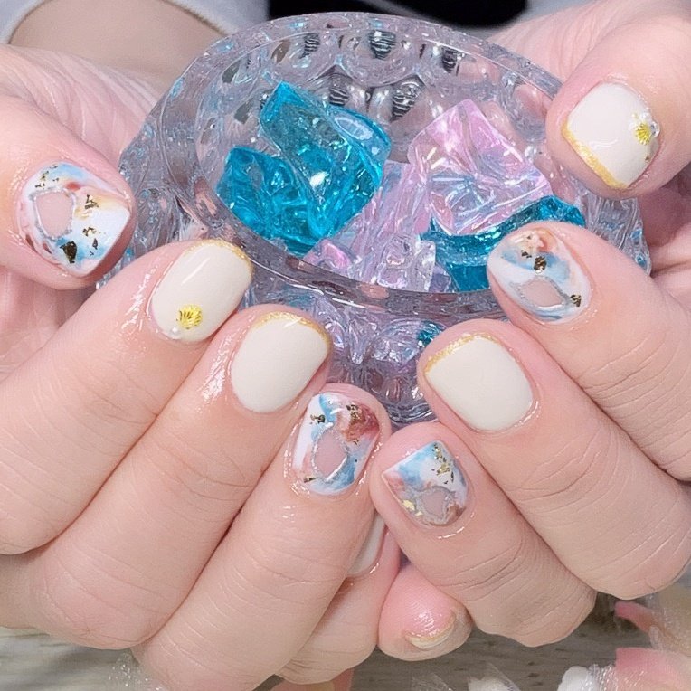 夏 オールシーズン ハンド シンプル くりぬき 彩爪花のネイルデザイン No ネイルブック