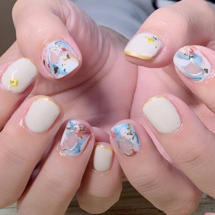 夏 オールシーズン ハンド シンプル くりぬき 彩爪花のネイルデザイン No ネイルブック