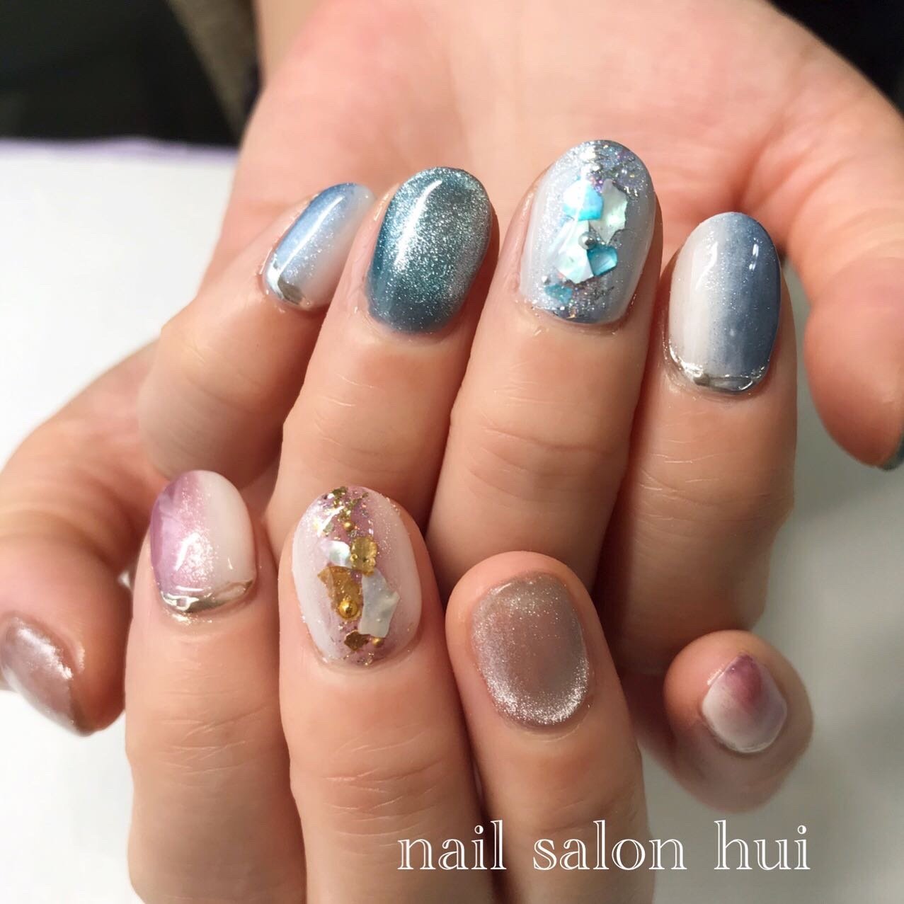 夏 ハンド グラデーション ワンカラー ピンク Nailsalon Huiのネイルデザイン No 5485167 ネイルブック