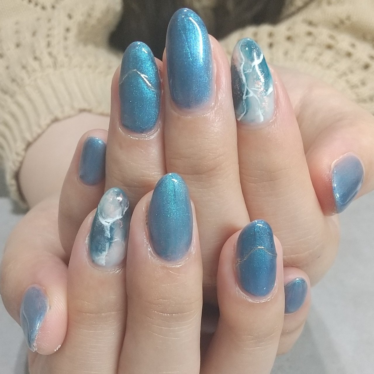 夏 海 ハンド シンプル ラメ Sayaのネイルデザイン No ネイルブック