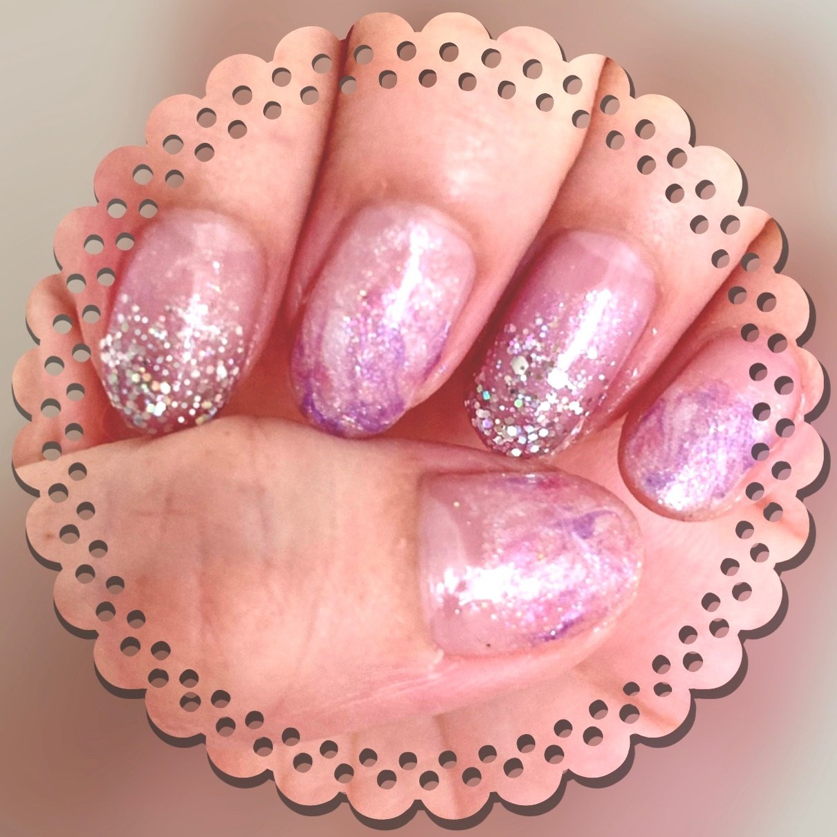 ハンド グラデーション ラメ マーブル ピンク Hef3649のネイルデザイン No ネイルブック