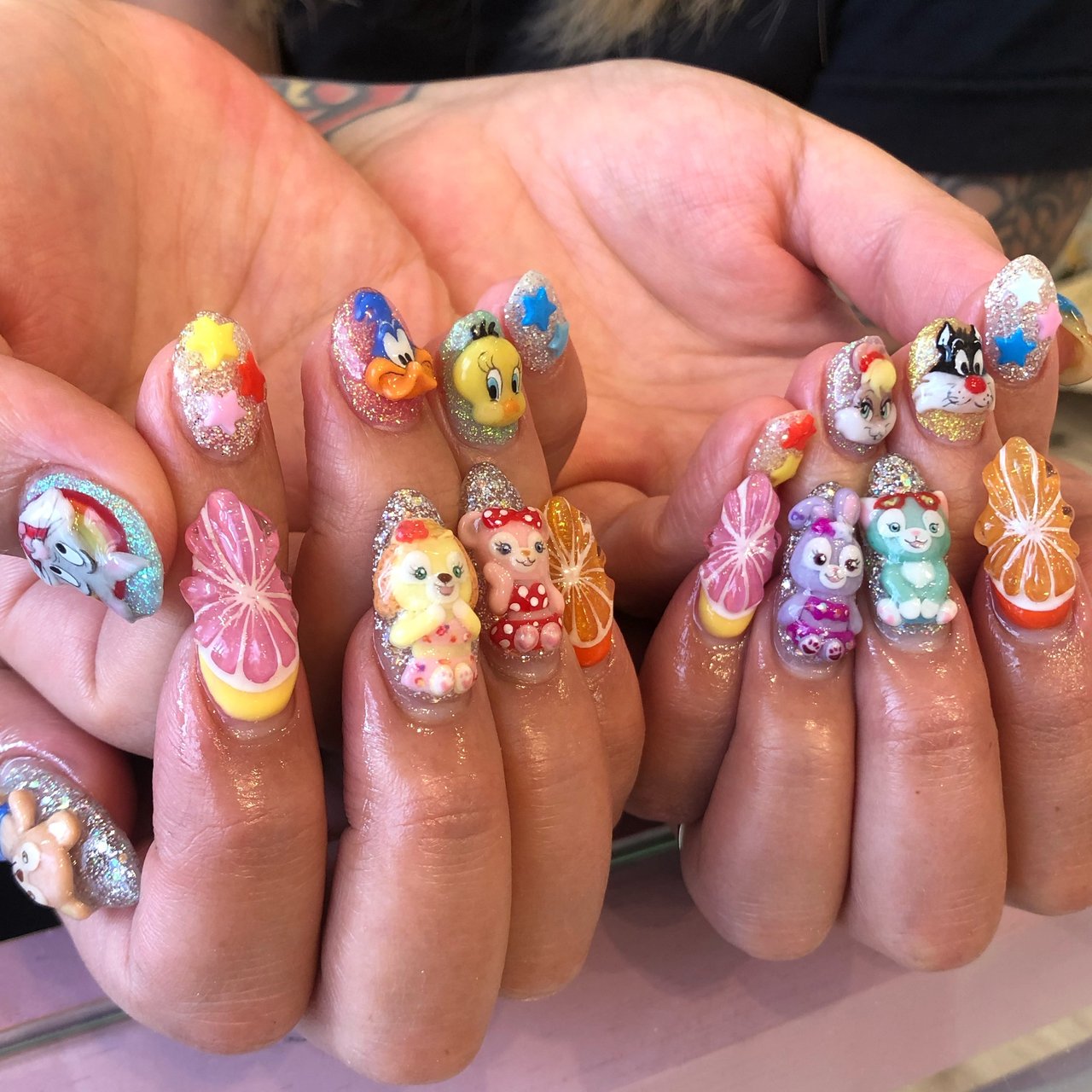 ハンド キャラクター カラフル スカルプチュア お客様 宮城県 石巻 ロージーネイル Rosy Nail Pupuu Rosyのネイル デザイン No ネイルブック