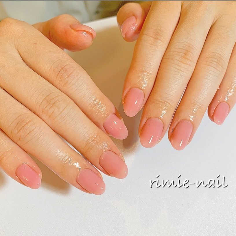 ハンド シンプル ワンカラー ミディアム ピンク Rimie Nailのネイルデザイン No ネイルブック